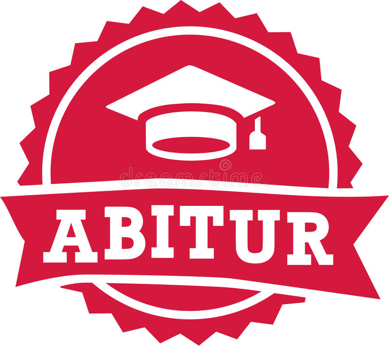 abitur exam finish badge red 73879092